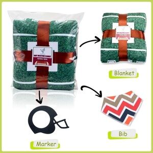 New in pkg Football Milestone Blanket for Baby Boyl Includes Frame and Bib T2